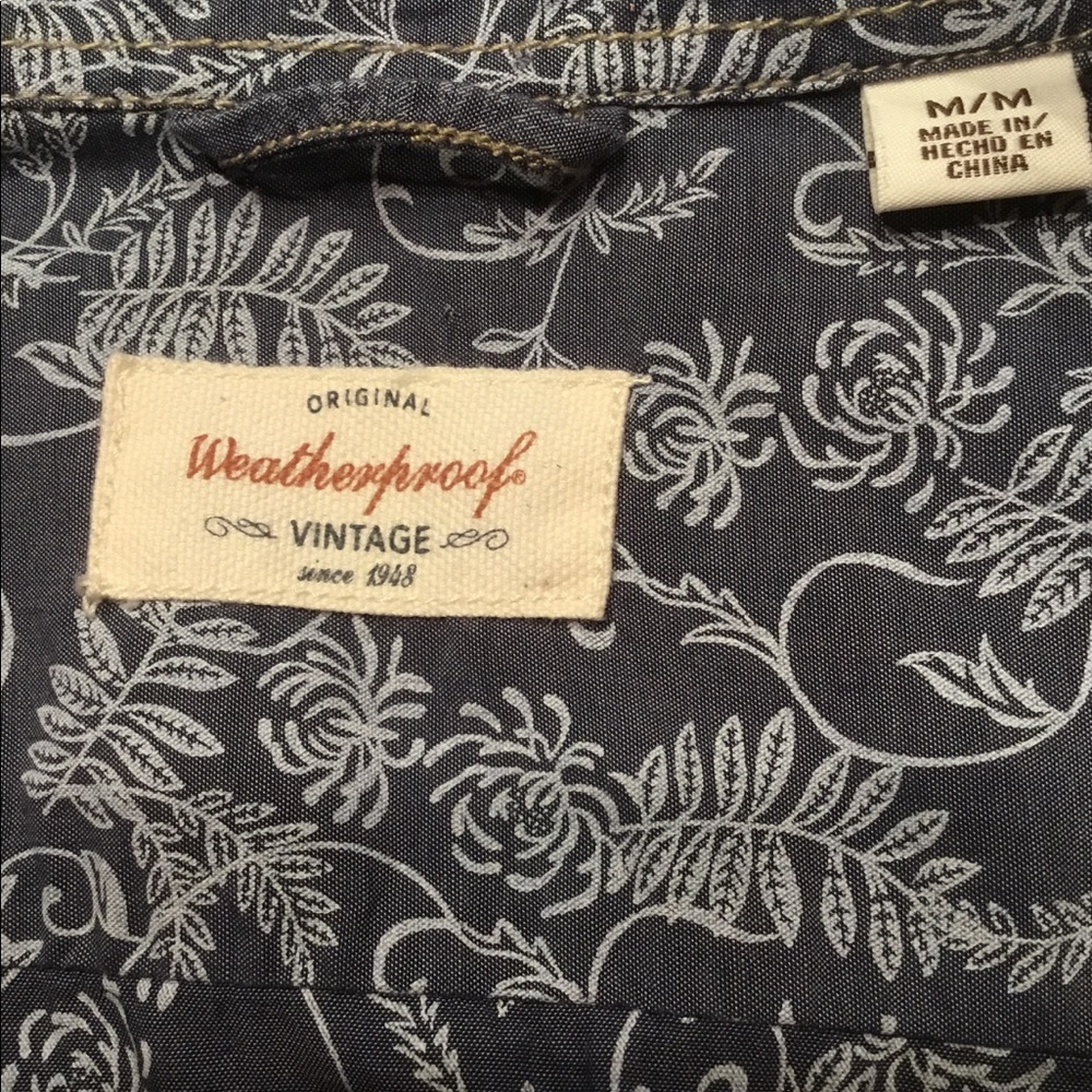 Weatherproof Vintage Shirt Reverse Print Blouse Md - Picture 7 of 8